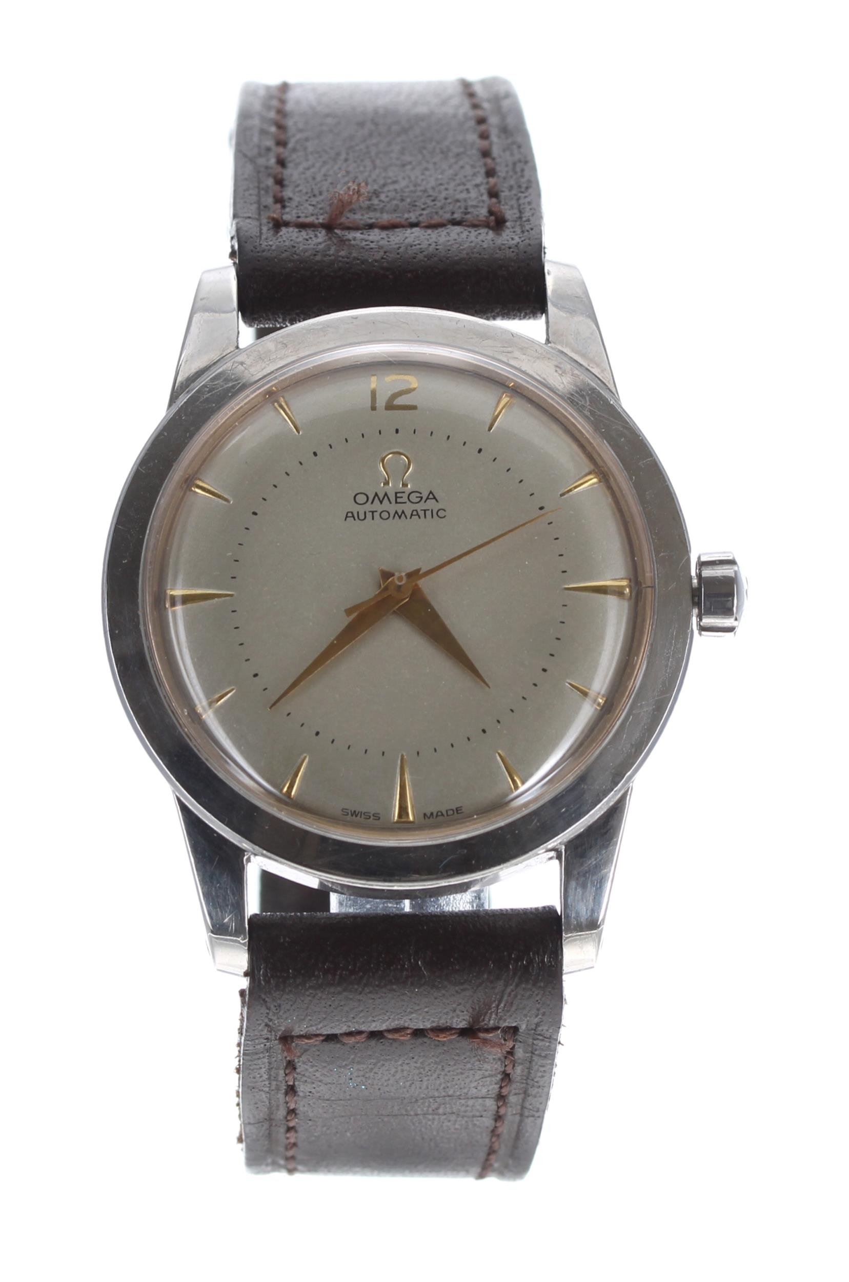 Omega 'bumper' automatic stainless steel gentleman's wristwatch, ref. 2577-1, serial no. 12016xxx,