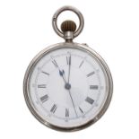 Late Victorian silver centre seconds lever pocket watch, Birmingham 1893, gilt frosted three quarter