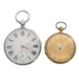 Silver fusee lever pocket watch for repair, London 1871, the movement signed Thos Parkin,