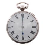 George IV silver fusee lever pocket watch, London 1827, the movement signed Thos Savage, London, no.