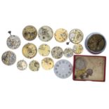 Selection of lever pocket watch and fob watch movements to include makers H. Samuel, Baunmgart,