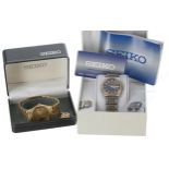 Two Seiko quartz gentlemen's wristwatches in boxes