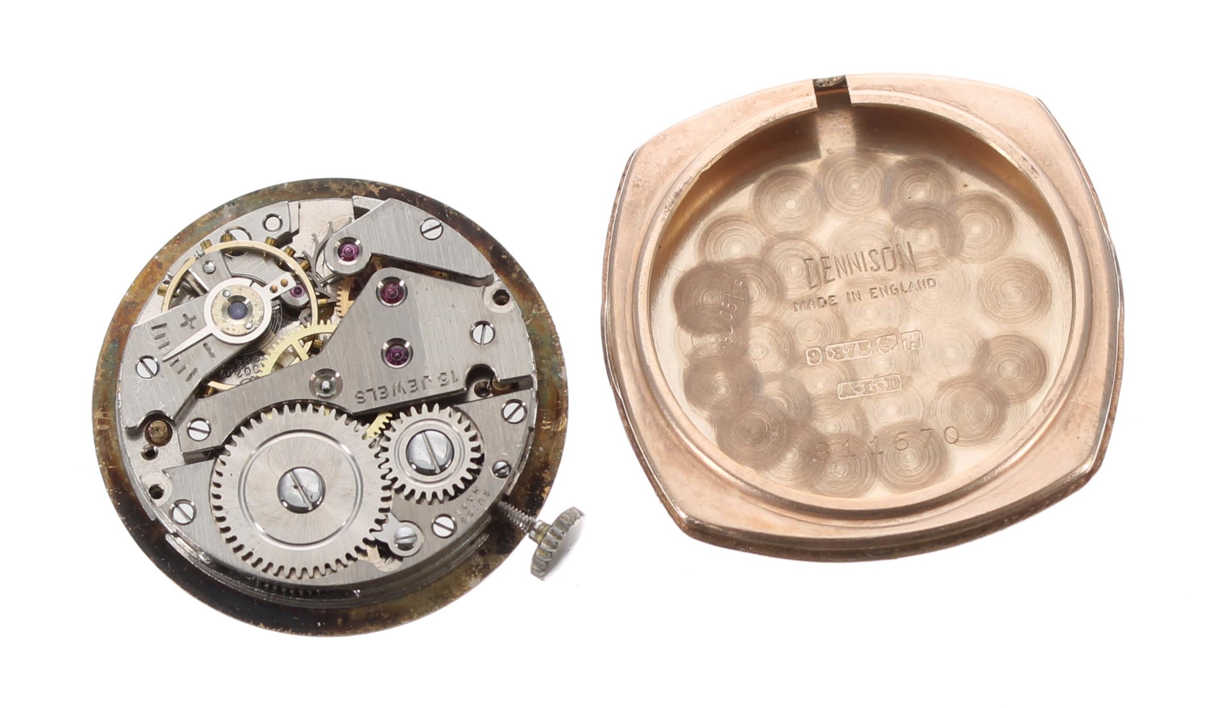 Garrard 9ct cushion case gentleman's wristwatch, Birmingham 1957, the signed circular silvered - Image 4 of 4