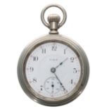 Elgin National Watch Co. nickel cased lever pocket watch, circa 1910, signed 17 jewel movement,