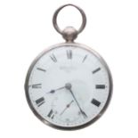 George IV silver fusee lever pocket watch, London 1827, the movement signed Jas Murray, Royal