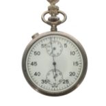 Royal Navy Patt 4 nickel cased split seconds stopwatch, lever movement, the dial with split centre