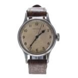Longines British Air Ministry pilots stainless steel wristwatch, serial no. 6610xxx, circa 1943,