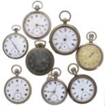 Waterbury Watch Co 'The Trump' Series I nickel cased duplex pocket watch for repair, 53mm;