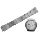 Omega Electronic f300Hz Chromometer stainless steel gentleman's wristwatch head for repair/spares,