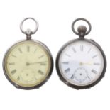 Continental silver (0.935) lever engine turned pocket watch, three quarter plate movement with