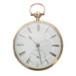 William IV 18ct fusee lever pocket watch, London 1836, the movement signed Will'm Mann, Glocester,