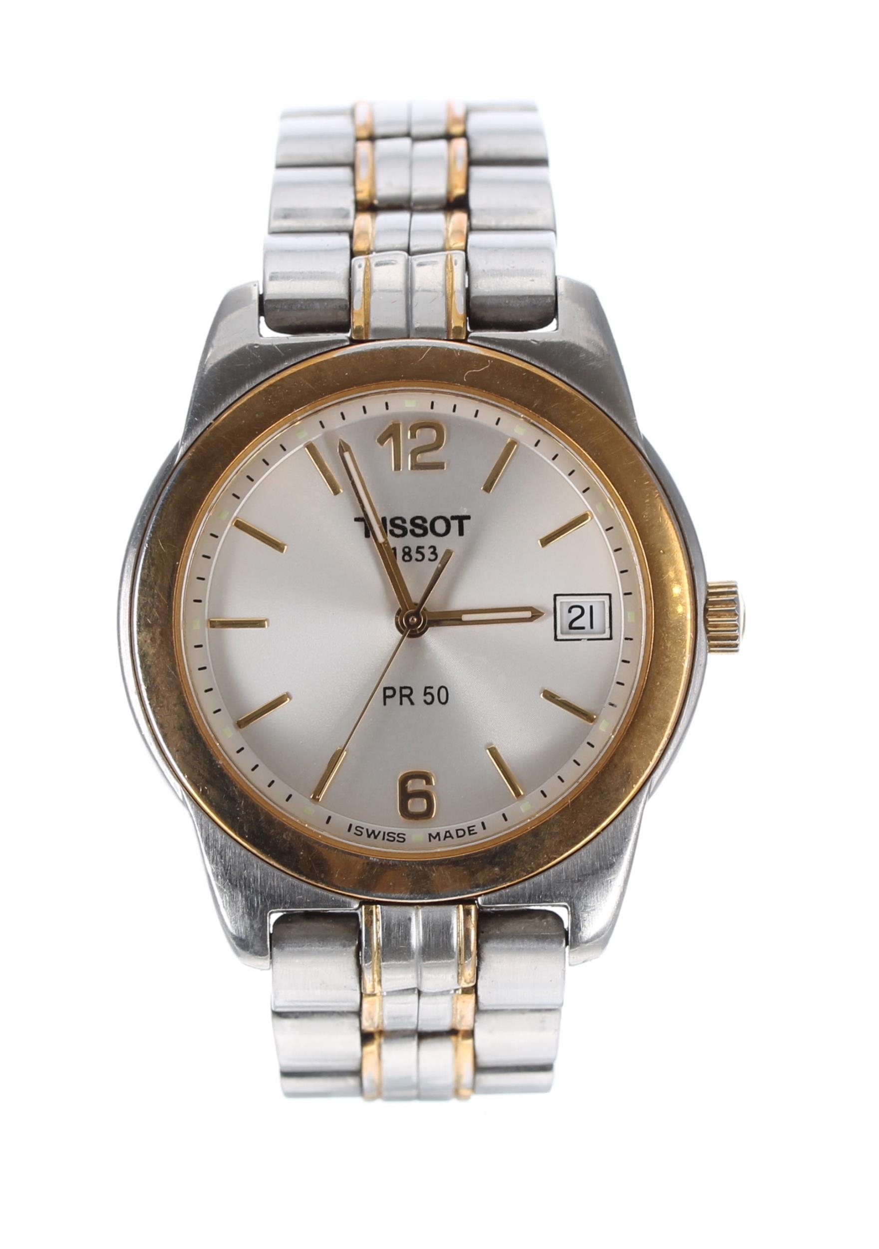Tissot PR50 two-tone quartz gentleman's wristwatch, ref. J376/476K, 36mm