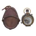 WWI officer's Venner's Pattern VIII Military compass in the original tan leather case, inscribed '