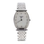 Longines La Grade Classique diamond set lady's stainless steel wristwatch, ref. L4.205.4, serial no.