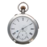 Silver (0.935) repeating pocket watch in need of repair, the movement with compensated balance,