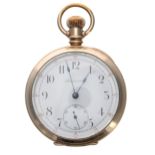 Addison duplex gold plated pocket watch, signed Patented gilt frosted three quarter plate