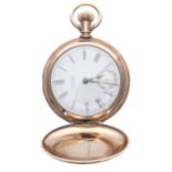 Attractive Waltham gold filled hunter fob watch, no. 4878027, circa 1890, signed Roman numeral