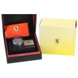 Ferrari Scuderia Chronograph gentleman's wristwatch, black dial with rubber band, 42mm - ** with box