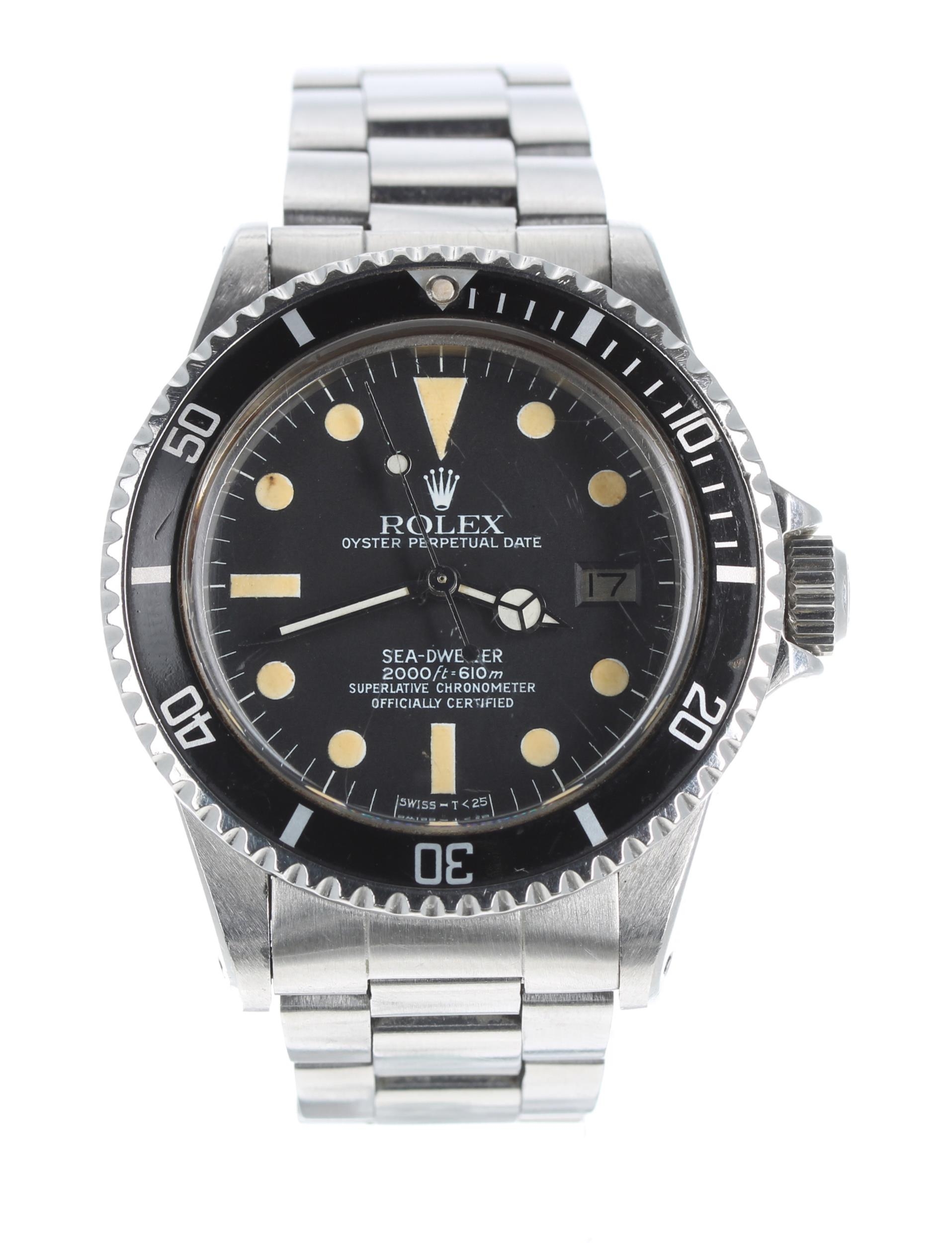 Rolex Oyster Perpetual Date Sea-Dweller 'Great White' stainless steel gentleman's wristwatch, ref.