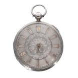 Victorian silver fusee lever pocket watch, London 1843, signed Wright, Woolwich, no. 1553, silver