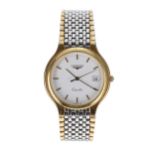 Longines Flagship quartz two-tone gentleman's wristwatch, ref. 7292, serial no. 255988xx, white dial