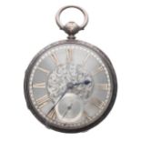 Victorian silver fusee lever pocket watch, London 1873, signed Samford, London, no. 60290, with dust