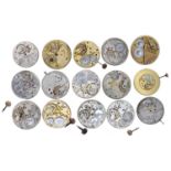 Longines cal. 18.68N lever pocket watch movement; together with a selection of lever pocket watch