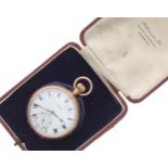 J.W. Benson 9ct lever pocket watch, Birmingham 1929 signed gilt frosted Swiss movement, 15 jewels,