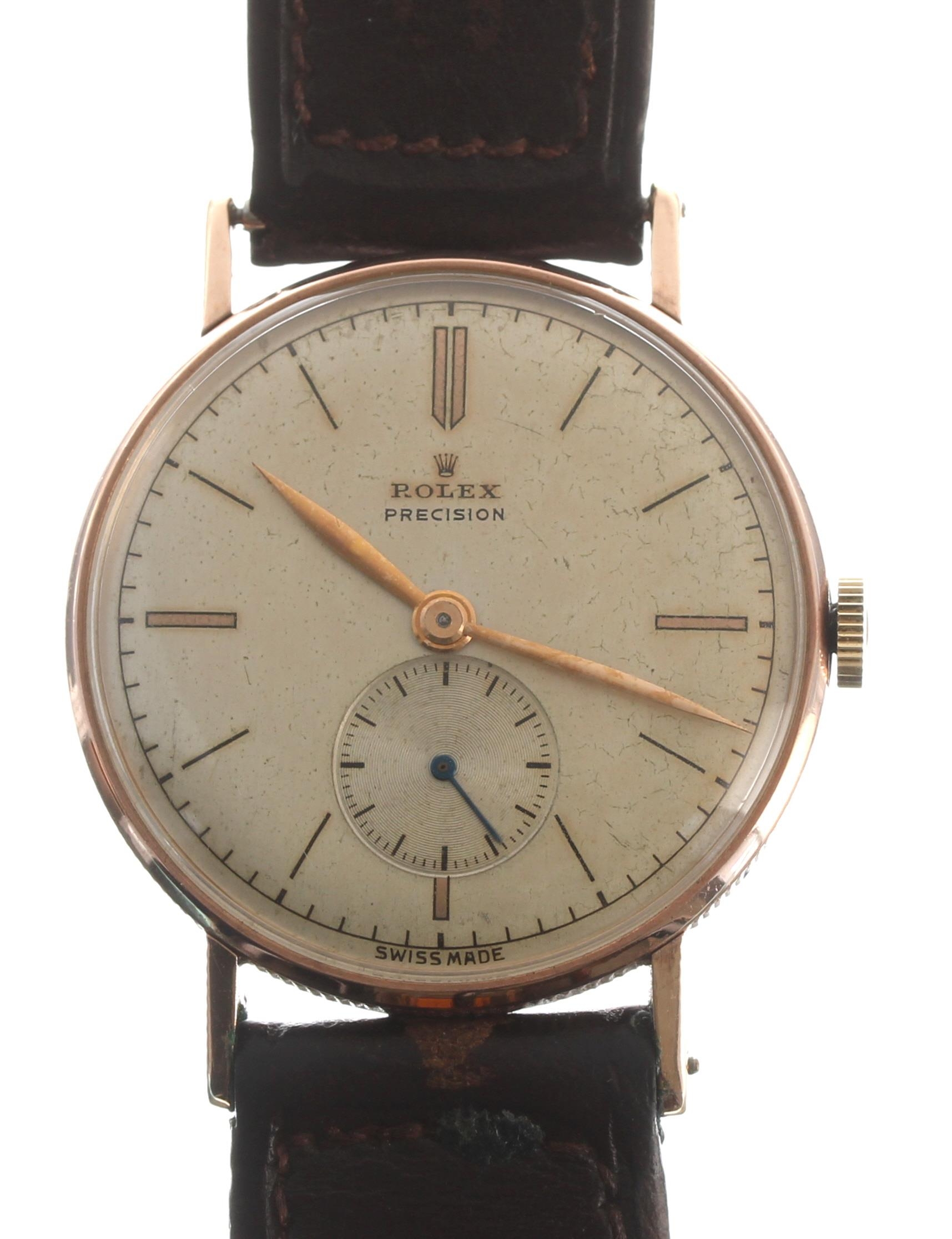 Rolex Precision 9ct gentleman's wristwatch, ref. 3923, serial no. 274xxx, circa 1944, signed - Image 2 of 4