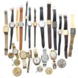 Collection of assorted wristwatches mostly for repair; also a small selection of pocket watch