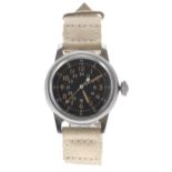 Waltham type A-17A US Military navigator's  stainless steel navigators wristwatch, the black dial