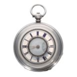 Victorian silver half hunter fusee lever pocket watch, London 1873, unsigned movement, Roman numeral