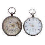 Silver fusee lever pocket watch, London 1868, the movement signed H.H. Curtis, Neath, no. 14809,