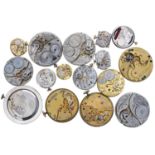 Selection of wristwatch movements to include Waltham, Elgin, Smiths, Doxa automatic, Movado