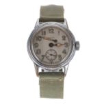 Elgin US Ordnance Department nickel cased and stainless steel wristwatch, signed silvered dial