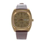 Omega Seamaster quartz gold plated and stainless steel gentleman's wristwatch, the champagne dial