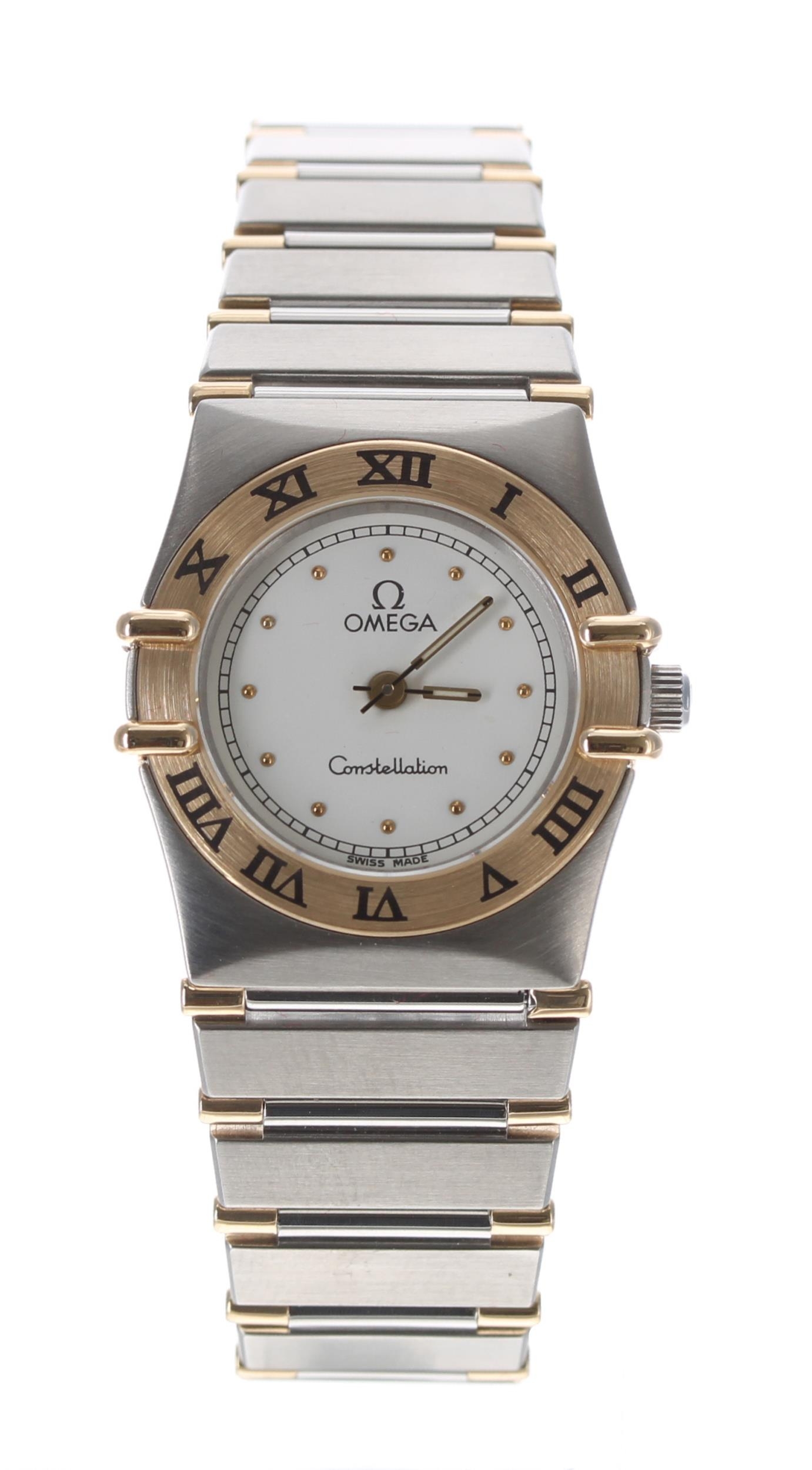 Omega Constellation gold and stainless steel lady's wristwatch, ref. 79510801, white dial, quartz, - Image 2 of 3