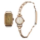 Zenith 9ct lady's bracelet watch, London 1963, signed 17 jewel movement, later gold plated and