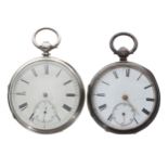 Silver fusee lever pocket watch for repair, London 1882, unsigned movement, no. 80868, dust cover,