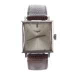 Longines square cased stainless steel gentleman's wristwatch, case ref. 7730-1, serial no. 13790187,