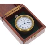 Ulysse Nardin, Locle Suisse British Royal Navy centre seconds silver chronometer deck watch,
