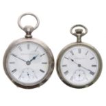 Elgin lever silverode pocket watch, signed 7 jewel movement, no. 10285428 with compensated