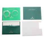 Rolex GMT-Master II and Yacht-Master II instruction booklets, green Rolex wallet (a.f); also two