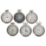 Six assorted Westclox pocket watches (6)