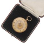 Baume Genéve 18k cylinder pocket watch, signed frosted bar movement with gilt three arm balance