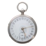 Victorian 24 hour dial silver fusee lever pocket watch, London 1880, unsigned movement with engraved