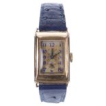 Rotary Maximus 9ct rectangular wire-lug gentleman's wristwatch, import hallmarks Glasgow 1931,