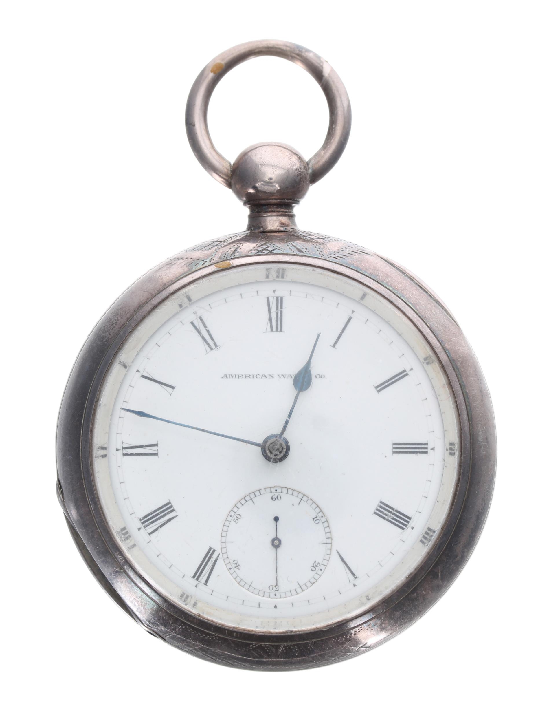 American Watch Co. lever pocket watch, circa 1875, signed Waltham P.S Bartlett, no. 881452, Roman