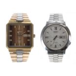 Seiko LM 'Lord Matic' two-tone gentleman's wristwatch, ref. 5606-5110, 33mm; together with a Seiko