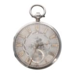 Victorian silver fusee lever pocket watch, London 1859, the movement signed T. Millet, Brighton, no.